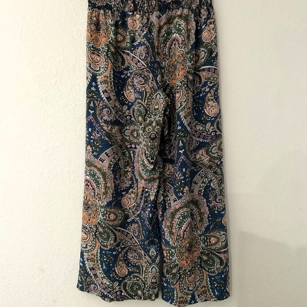 BOHO WIDE LEG PANTS TROUSERS ELASTIC WAIST LIKE NEW - Picture 2 of 15